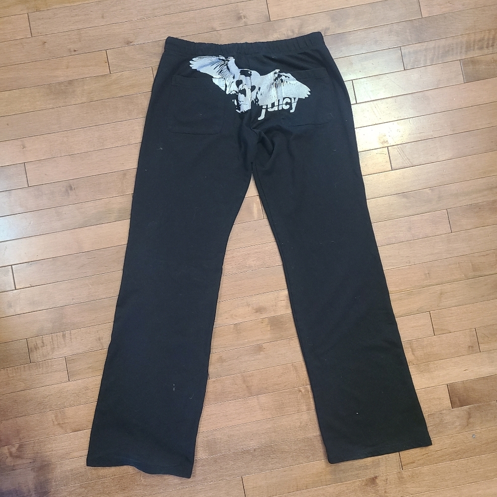 💀RARE VINTAGE Juicy Couture Y2K Skull Wing Flare Sweatpants - Pink Tag L